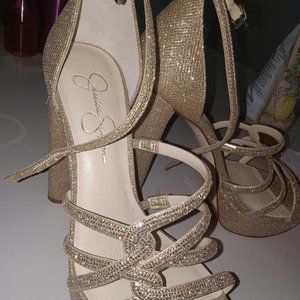Jessica Simpson 5in Gold heels!